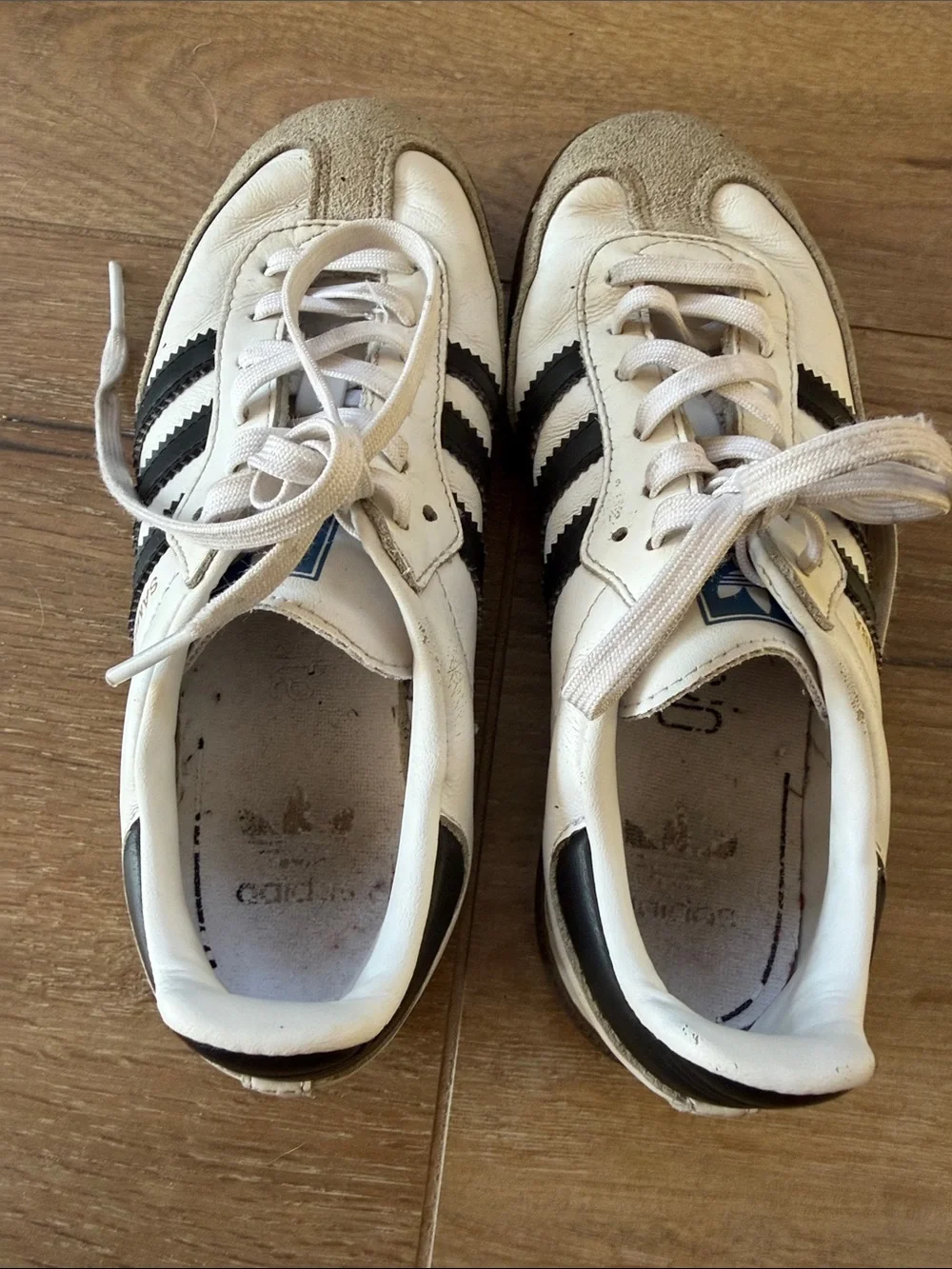 adidas Kids White and Black Samba Sneakers